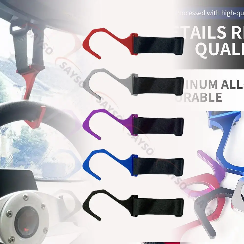 

Алюминиевый крюк на руль с регулируемым нейлоновым ремнем, модификация, установленная на автомобиле