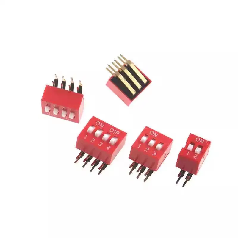 

10Pcs/Lot 2.54mm Pitch Chinese Famous Brand Original Switch 1/2/3/4/5/7/6/8/9/10/12P Position Dip Curved Foot Side Toggle Digital Number Switch