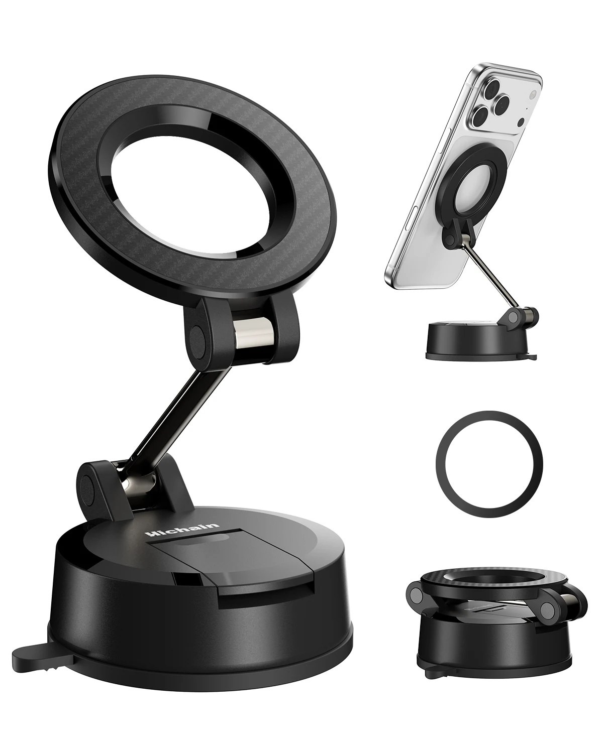 

360°Rotation Vacuum Magnetic Phone Holder For iphone All Series Foldable Adjustable Arm Phone Stand For Xiaomi For Huawei Series