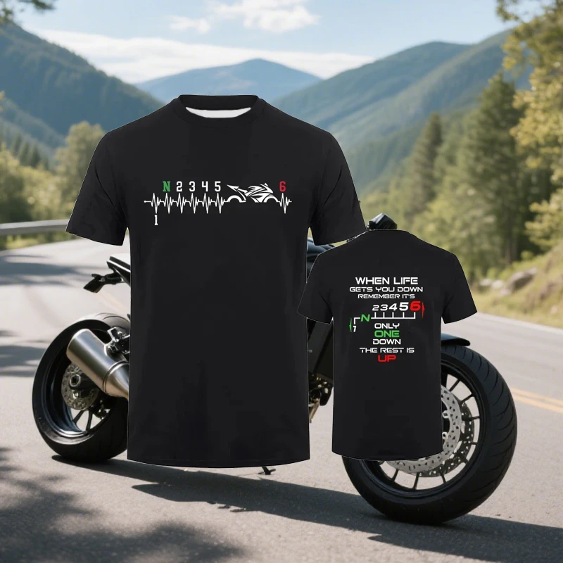 

Летняя мужская простая повседневная модная футболка с принтом, впитывающая пот и дышащая, подходит для езды на мотоцикле