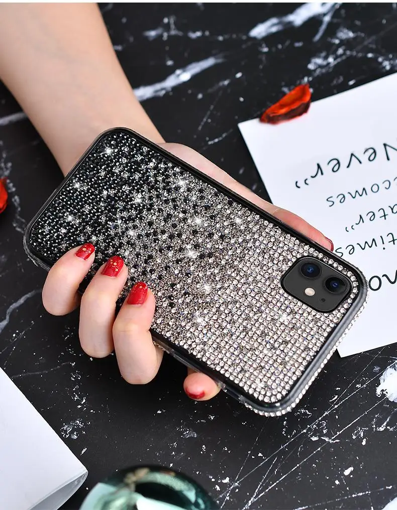 Advanced Diamond Luxury Gradient For iPhone 14 13 12 11 Pro Max XS Max X XR 7 8 Plus Gradient sparkle Glitter Phone Case