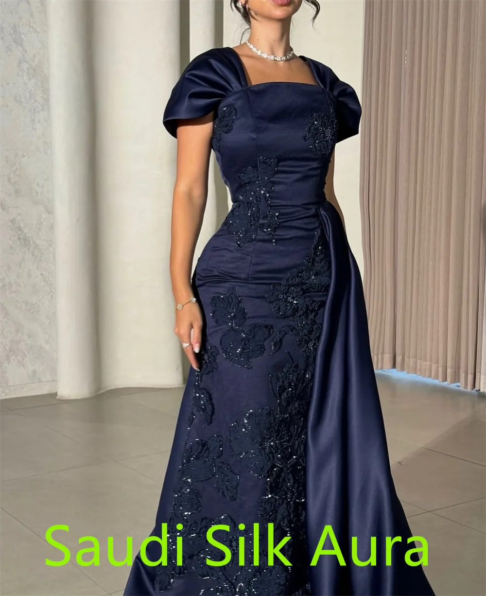 

Customized Classic pure Satin Homecoming Dress Elegant Square Collar Cap Sleeve Short Sleeves Beading Zipper Back Party Dress