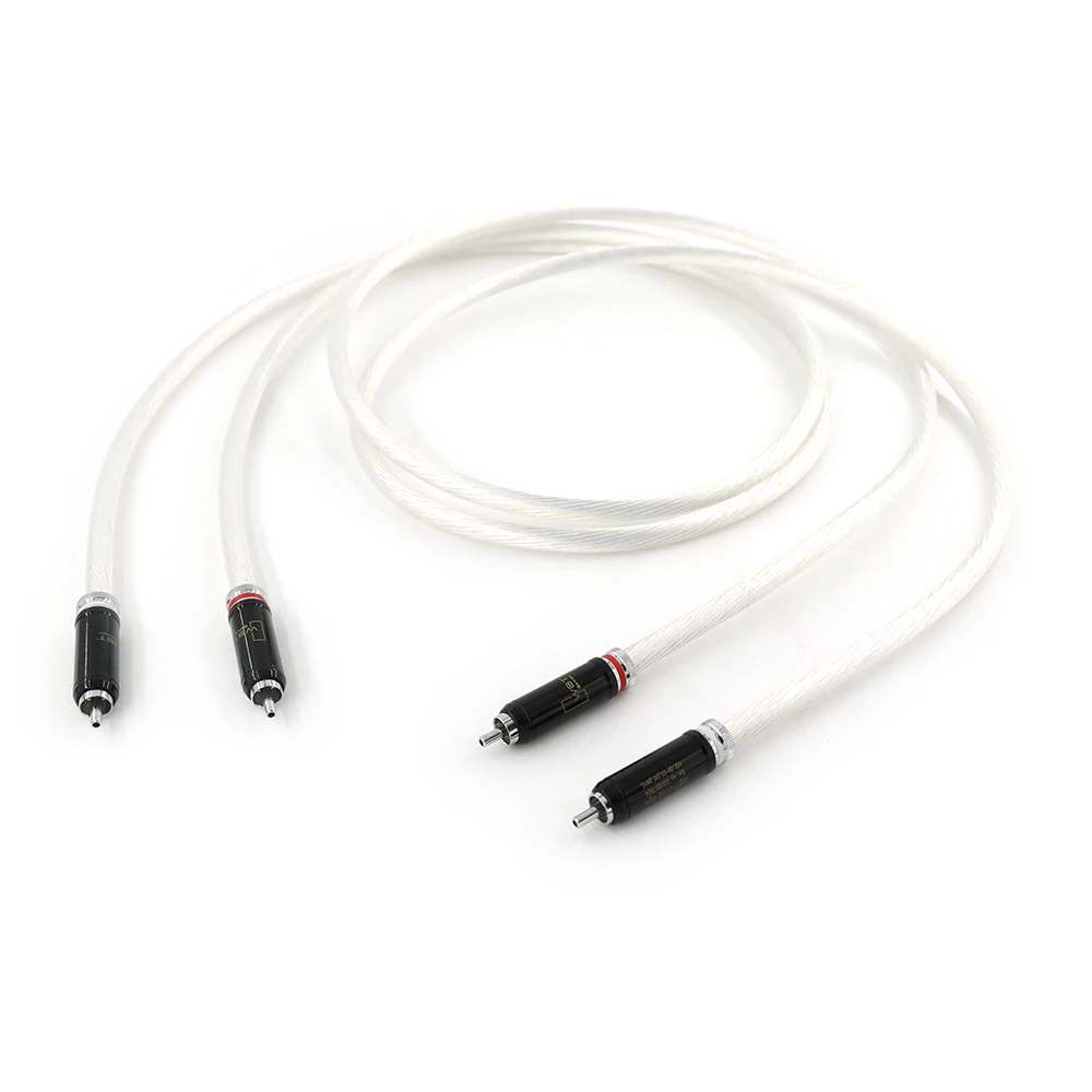 Dutch Imported 5NOCC Fever Single Crystal Silver Double Lotus Plug RCA Signal Cable Audio Amplifier Connection Audio Cable