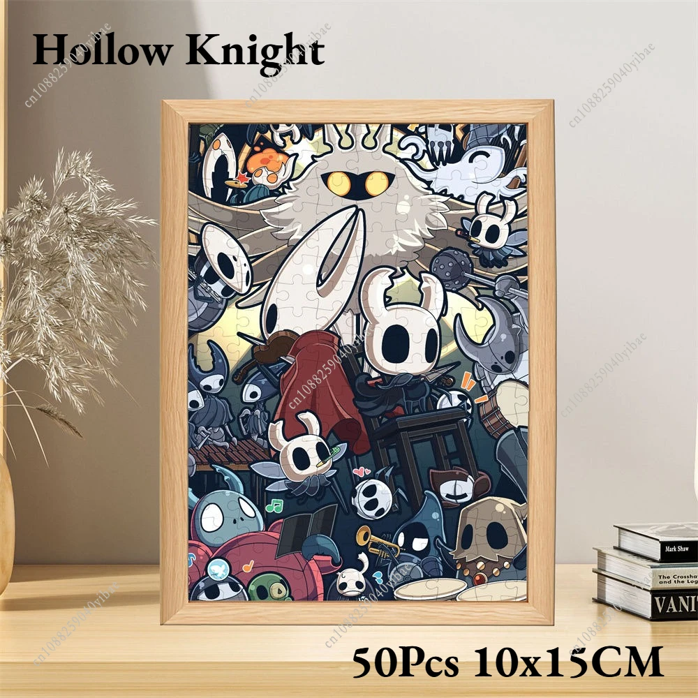 

Hollow Knight Puzzle With Frame - 50Pcs Cartoon Game Puzzle Peripheral Gift for Friend Fans 10x15CM