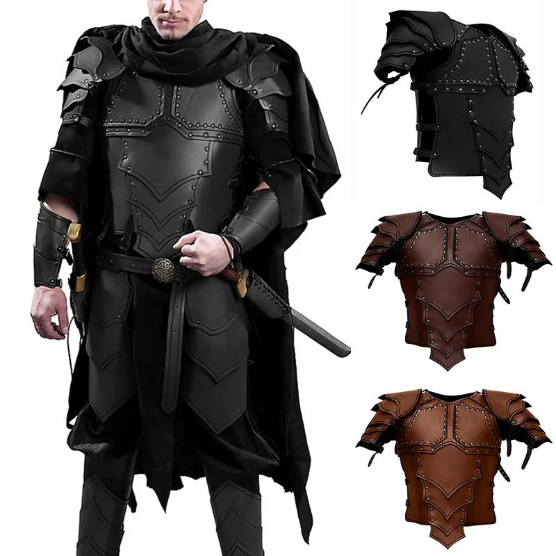 Mittelalterlicher Ritter Leder Körper Brustpanzer Wikinger Piraten Krieger Cosplay Kostüm LARP Cuirass Brustpanzer Halloween Outfit Mantel