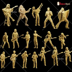 3D Print Miniatures 1/64 1/43 1/35 Musician Guitar Player Figure Diorama Creative Mini Vocal Concert Scene Prop Figurine Model