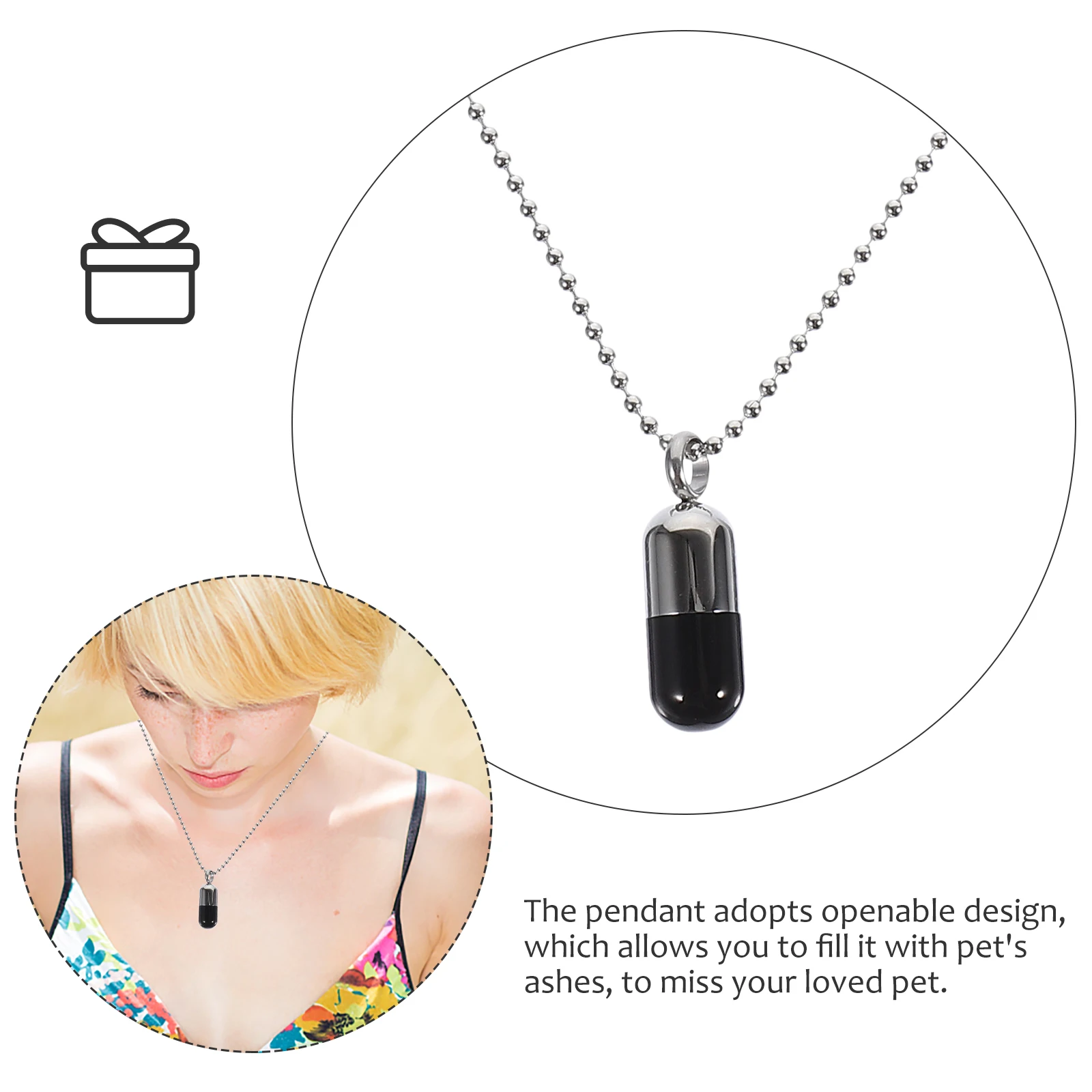 

Perfume Bottle Pendant Necklace Pill Case Openable Vial Capsules 55cm Chain Titanium Steel Jewelry For Men Women Gifts