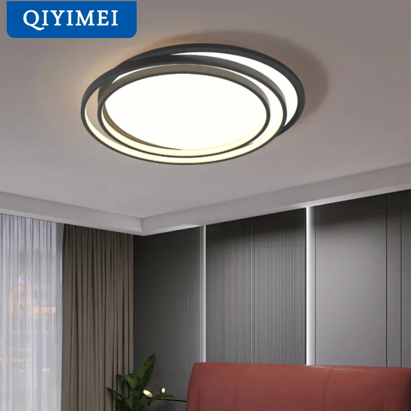 

QIYIMEI Bedroom Lamps Modern LED Chandelier Lights For Kitchen Room Main Lamp White Black Indoor Dimming Home Lighting Lustre