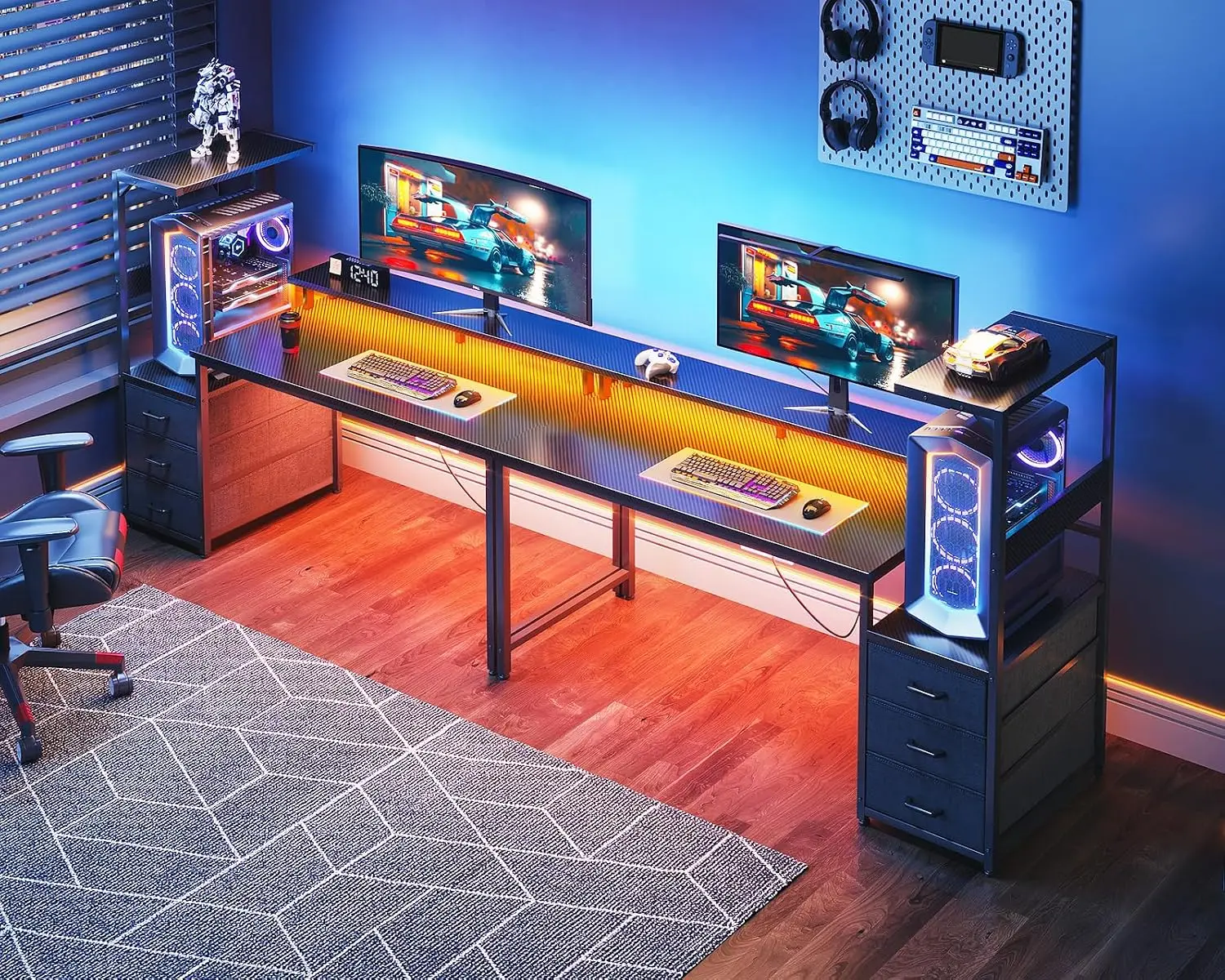 Reversible Gaming Desk RGB LED PC Stand 59