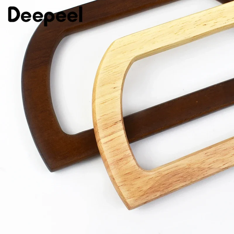 Deepeel-mango de madera de 13cm para hacer bolsos tejidos, asas para bolso de mujer, marco de bolso, cierre de beso, soporte hecho a mano,