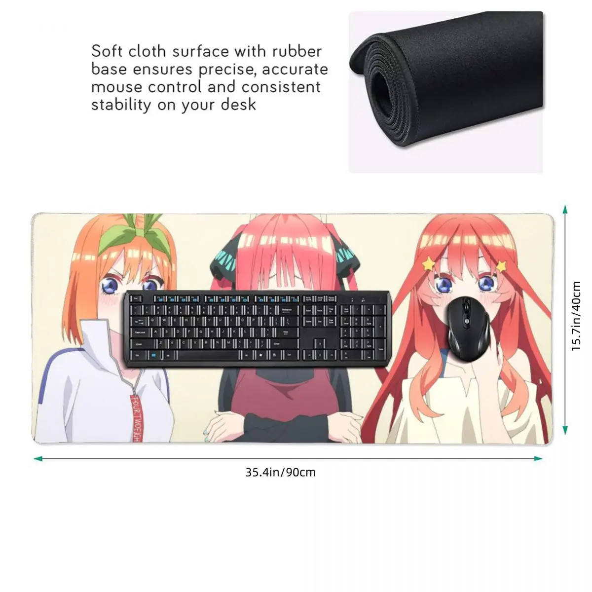 Anime The Quintessential Quintuplets Large Mouse Pad Computer Keyboard Mouse Mat Gamer PC Laptop Desk Mat Office Table Mats
