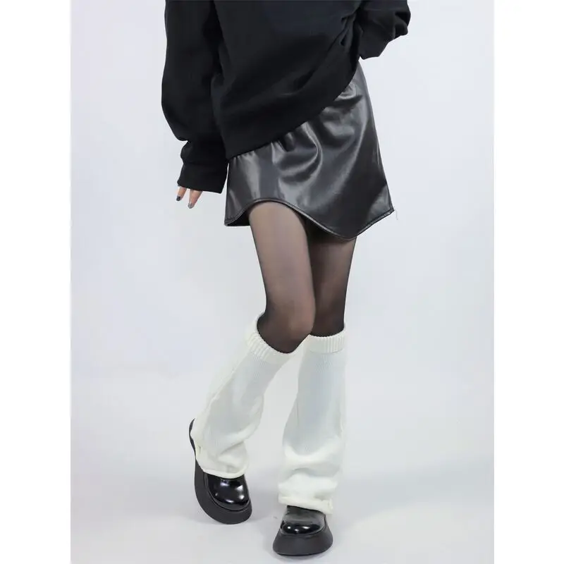 Original Design Sense White Spicy Girl Knitted Leg Covers Women's Summer Thin Subcultural Socks With Stacked Socks In The Tube