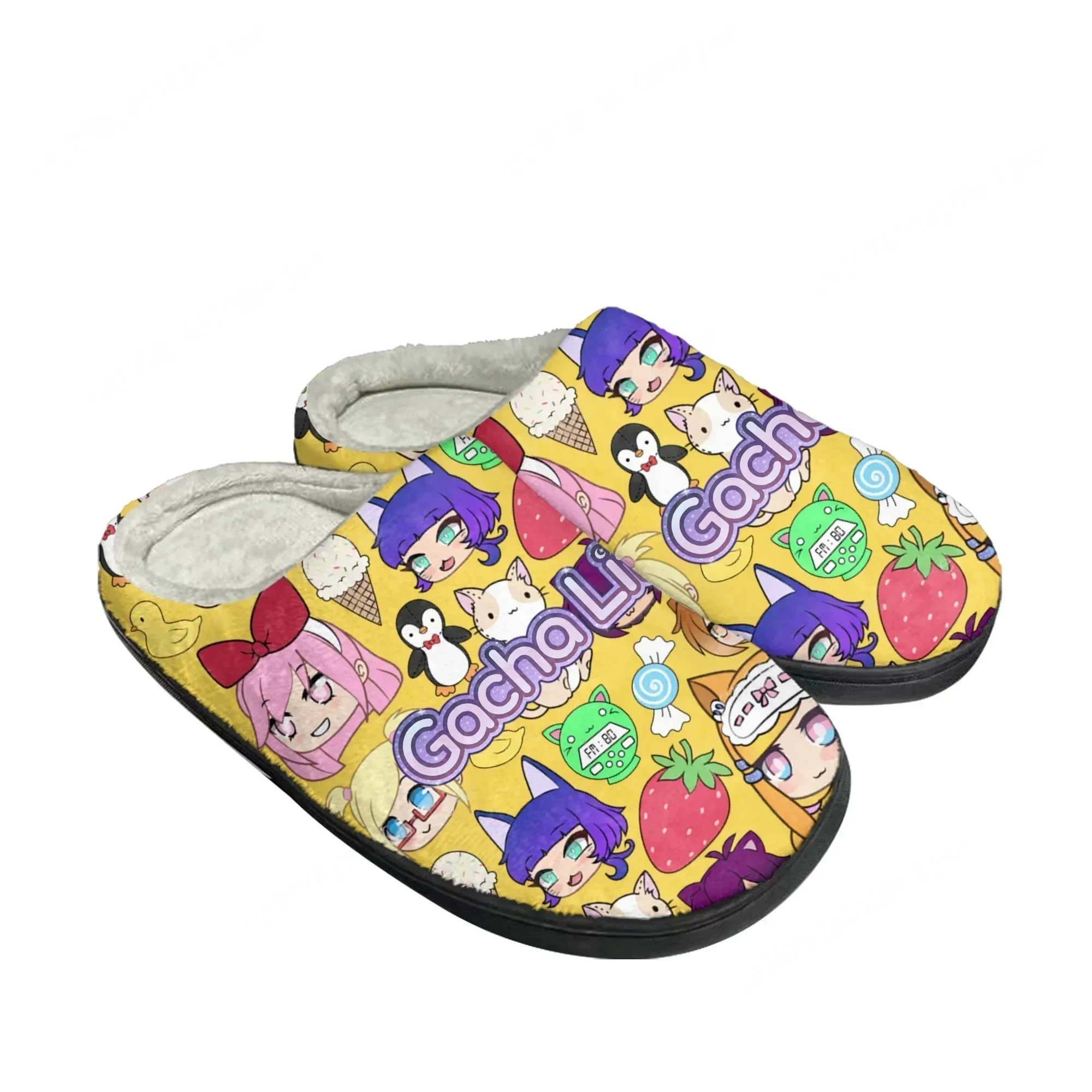Gacha Life Home Cotton Slippers Hot Cartoon Game Mens Womens Teenager Plush Bedroom Casual Keep Warm Shoes Tailor Made Slipper