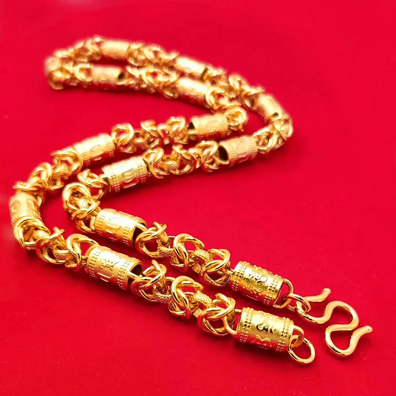 9999 gold 10mm six-character mantra dragon bone necklace craftsmanship