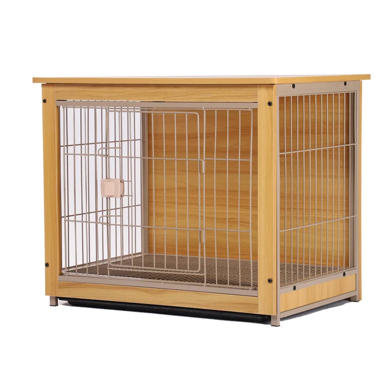 Dog Cage Wooden Pet Indoor Chai  Medium sized  Small Fence Household with Toilet Separation D Cage