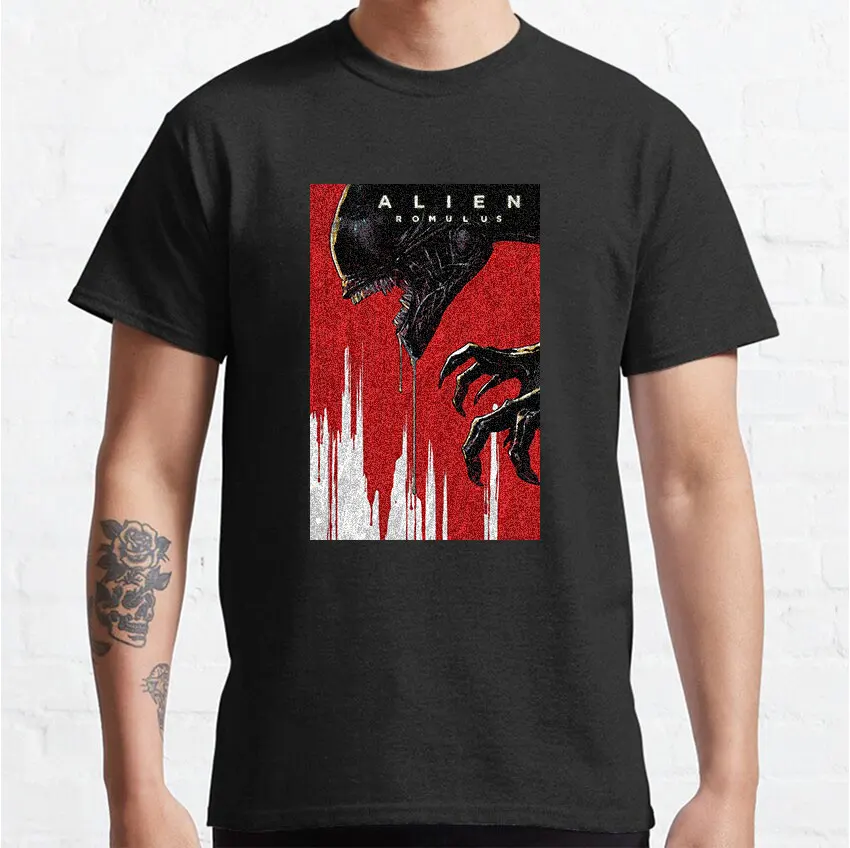 Alien Romulus Xenomorph Alien 2024 cinema sci fi horror moive The ALIEN Saga 100% Cotton printed plus size t shirt for men