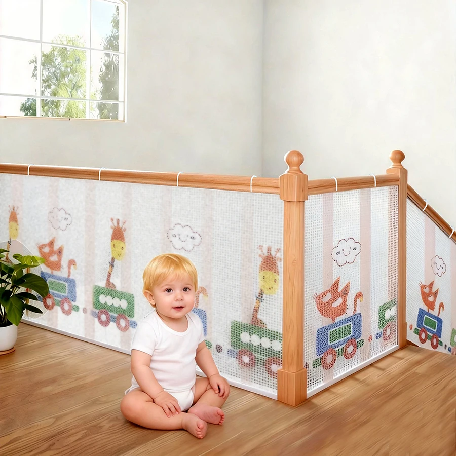 

Kids Stairs Safety Net Durable Child Safety Protective Net Multipurpose Bannister Guard Deck Fence Fine Mesh for Balcony Stairs