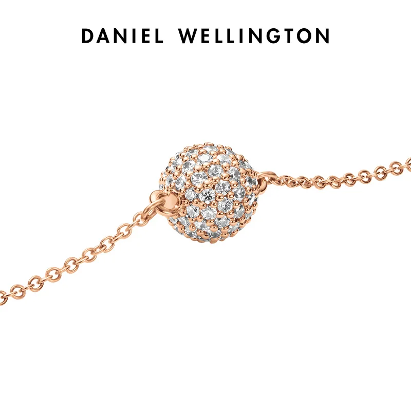 Daniel Wellington Luxury Pavé Crystal Bracelet for Women Elegant Stainless Steel Bangle Classic Rose Gold Silver Jewelry Gift