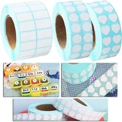 3000 Diamond Painting Labels - Square and round stickers with numbered units for organization and marking