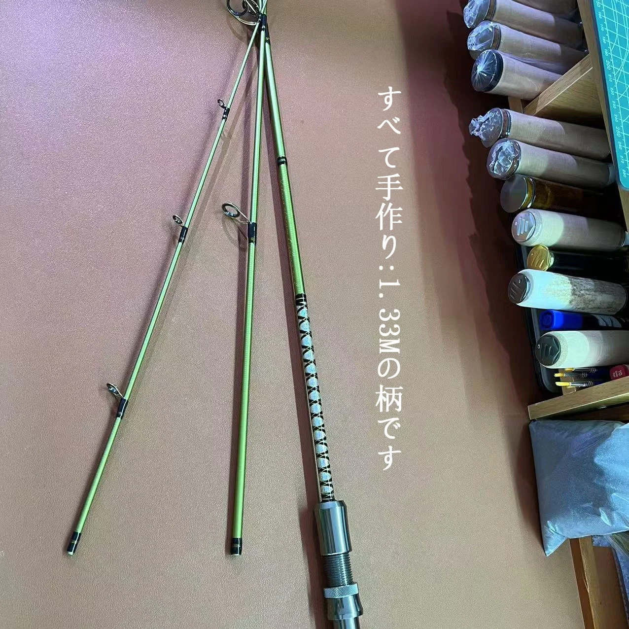 Xi Feng-Hand-Made Fishing Rod with Straight Handle, Handmade Fishing Rod, 3 sections 1.33m, New, 2025