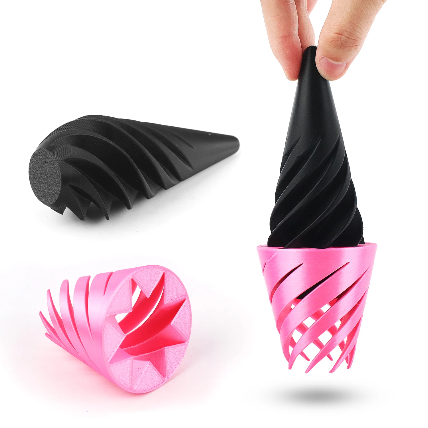 

Spiral cone Fidget toy, 3D printed mini vortex line illusion desktop decoration souvenir, used to relieve anxiety
