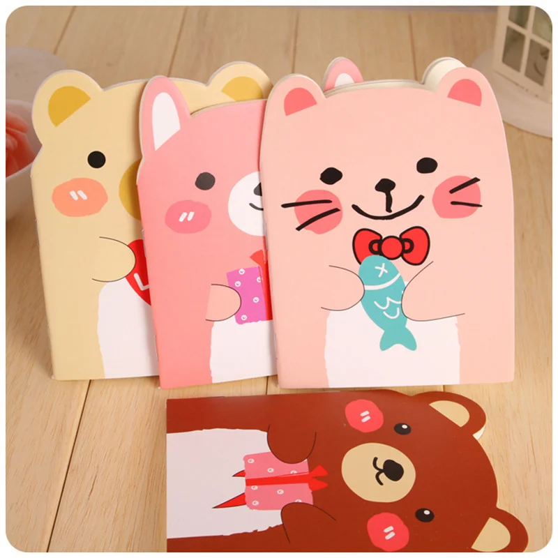 Creative Stationery Cute Bear Notebook Cartoon Notepad with Journal Diary Student Small Book Wholesale