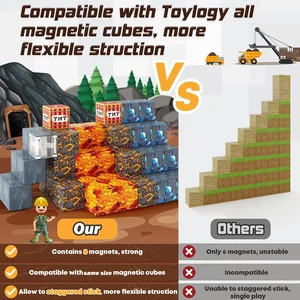Bloques de construcción magnética Mina Mundial Magnet Cube para niña niña edad para niños 3+ Modelo de bricolaje Niños STEM Toy sensorial 12 mejores bloques de ventas para niños - №10