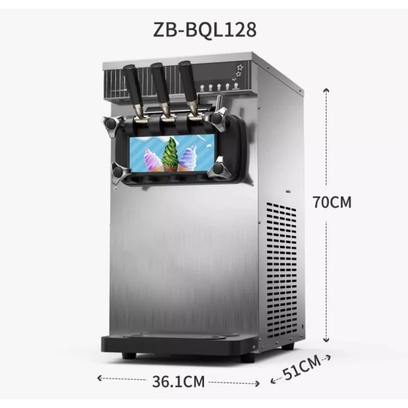 Outdoor non-electric ice cream machine, small automatic soft ice cream cone machine, commercial sundae equipment