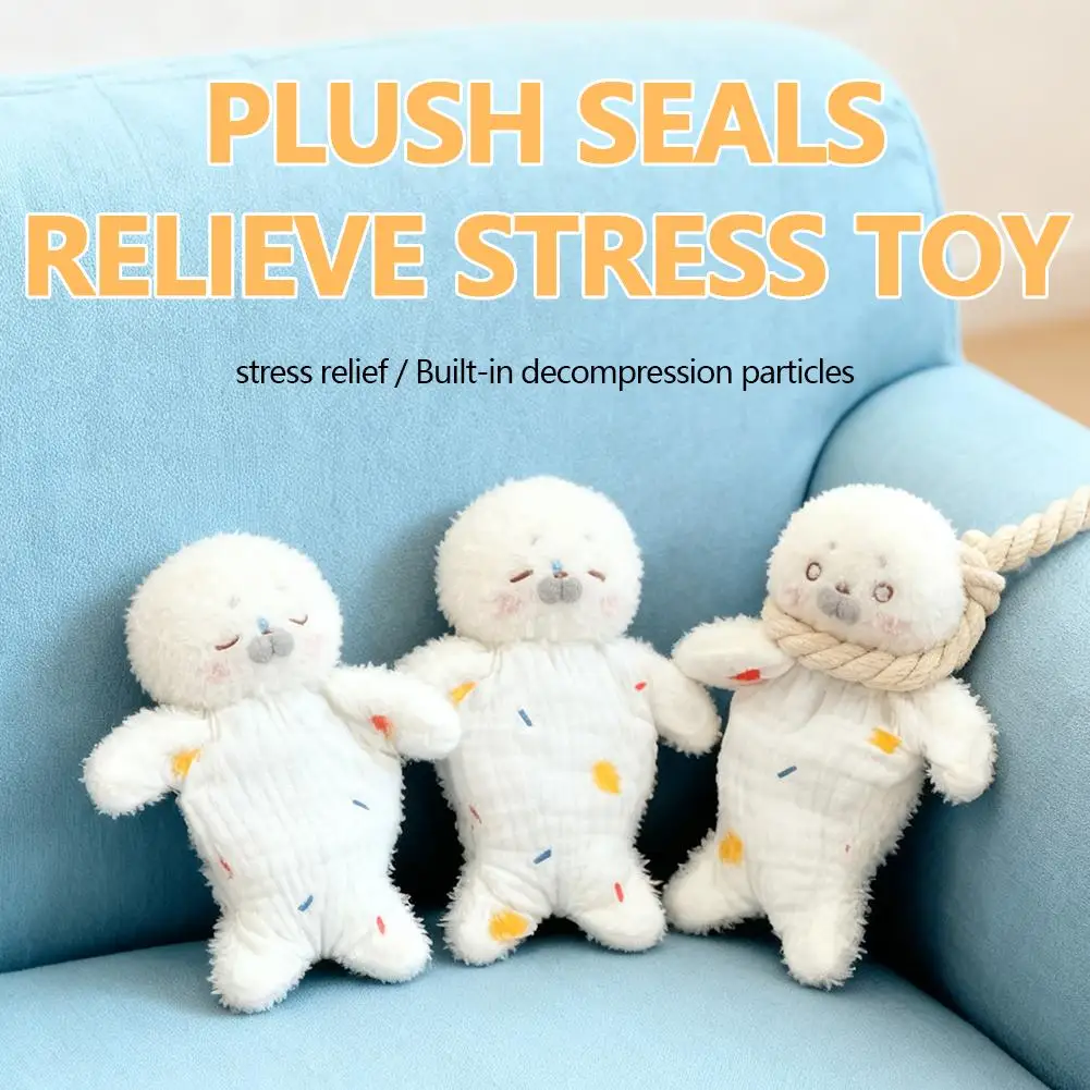 

Мягкая игрушка-антистресс в виде забавной тюленьи-подушки с веревкой для подвешивания, милый сжимаемый симпатичный игрушечный сувенир для взрослых и детей