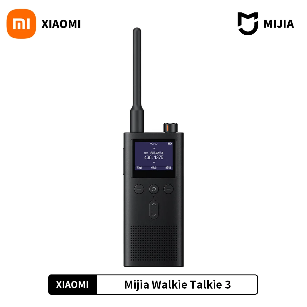 2024 XIAOMI Walkie Talkie 3 1,77 "цветной экран 5 Вт Мощность 13 дней в режиме ожидания Двойной режим 6 км Расстояние вызова IP65 наружная безопасность Интерком
