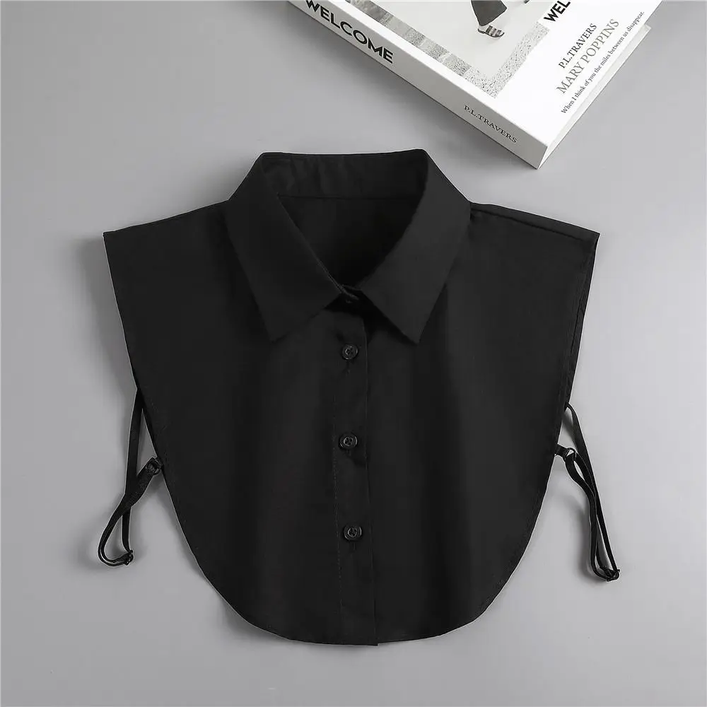 Requintado multifuncional gola falsa camisa de algodão sólido lapela blusa top gola de camisa falsa para homens e mulheres