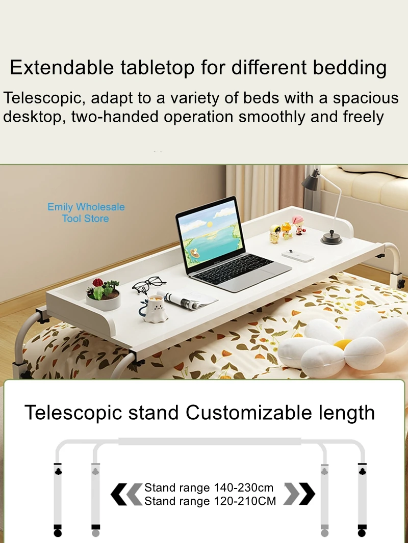 Cross-bed table for home use bed table movable desk computer desk bedroom bedside small table lazy people lift bed end table