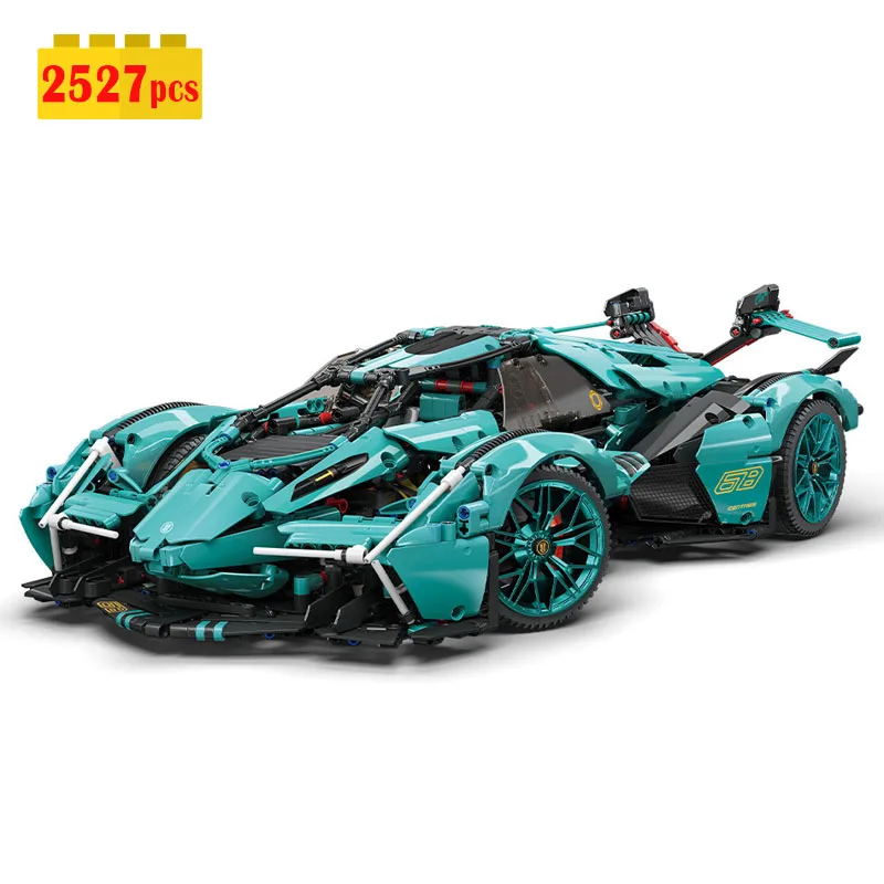 

Expert High Tech Bricks Moc City Sports Car Model Building Blocks V12 Concept Supercar Vehicle Assembling DIY Child Toy Gift Set