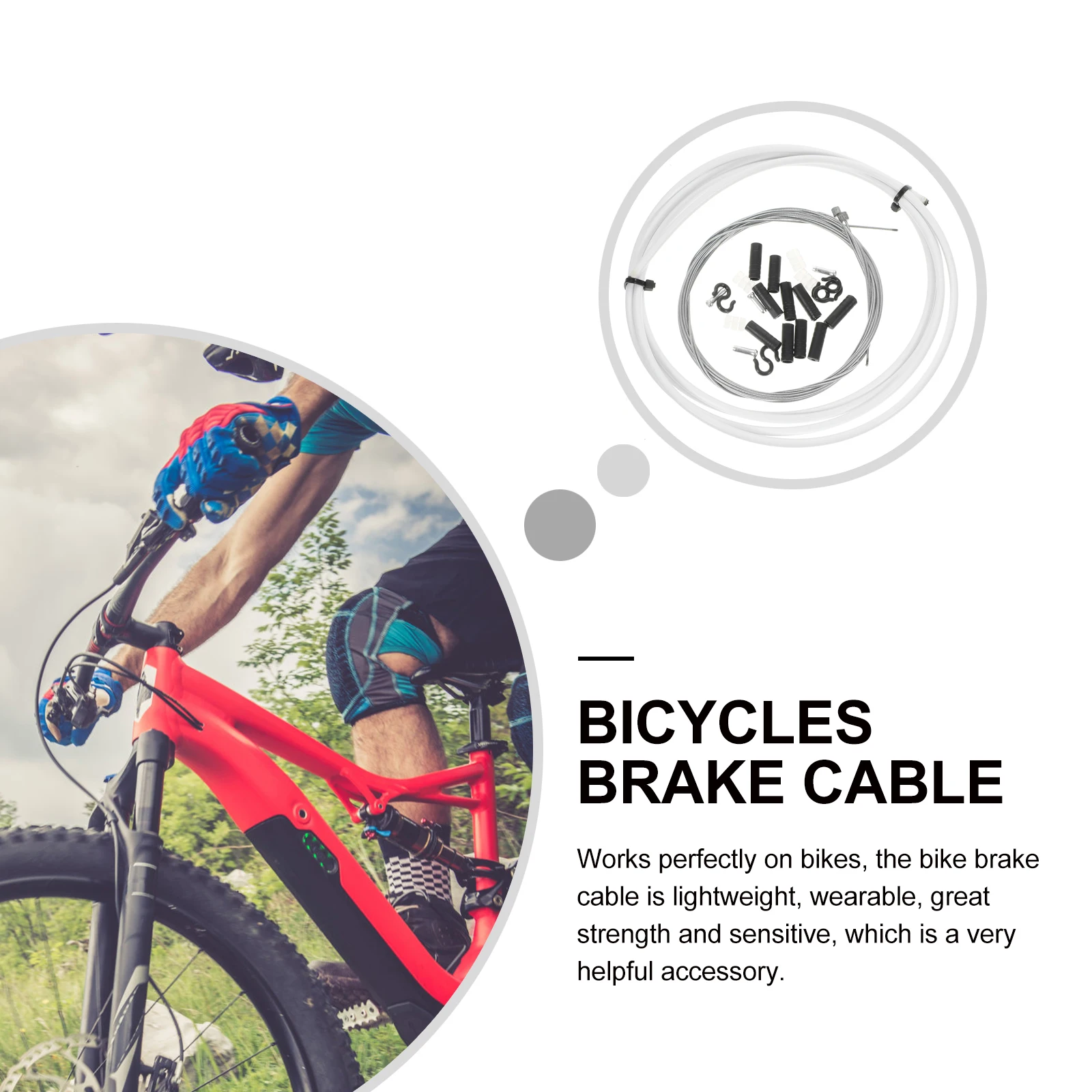 

2 Sets Bike Brake Cable Kit Rear Cables Durable Galvanized Line Pipe Replacement Parts Mountain Folding Bikes Cycling