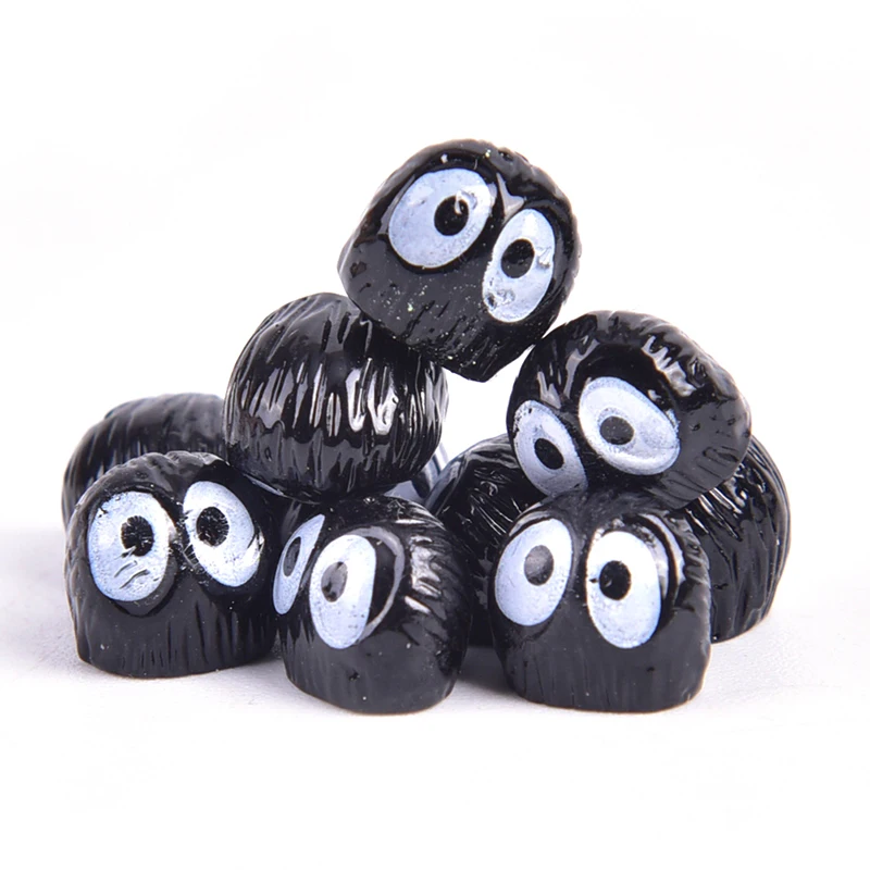 4-50Pcs Resin Mini Crats Black Coal Briquettes Elves Totoro Miniature Figurines Fairy Garden Ornaments Decoration Accessorie