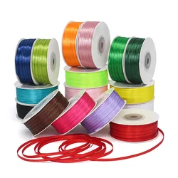 100Yards/Roll 3MM Satin Ribbons DIY Crafts Handmade Gift Wrapping For Christmas Wedding Birthday Party Decorations Accessories