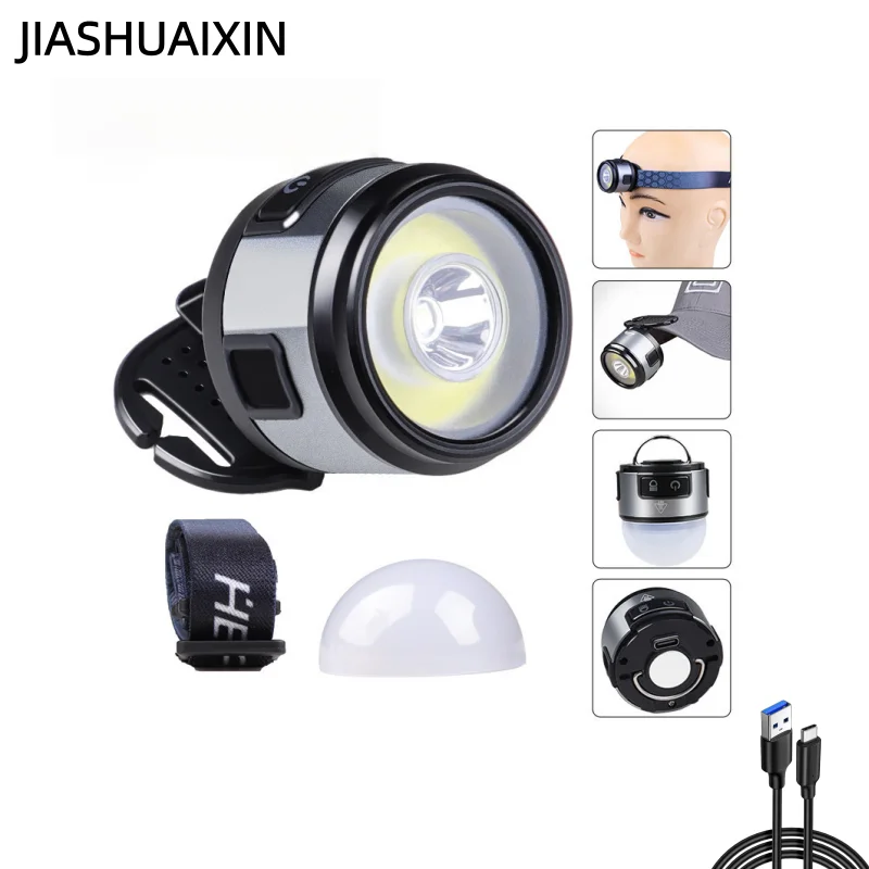 XPG+COB Multi-functional Headlamp with Magnetic Hook, Hat Clip Lamp, Camping Light, Work Light, High-Intensity Flashlight
