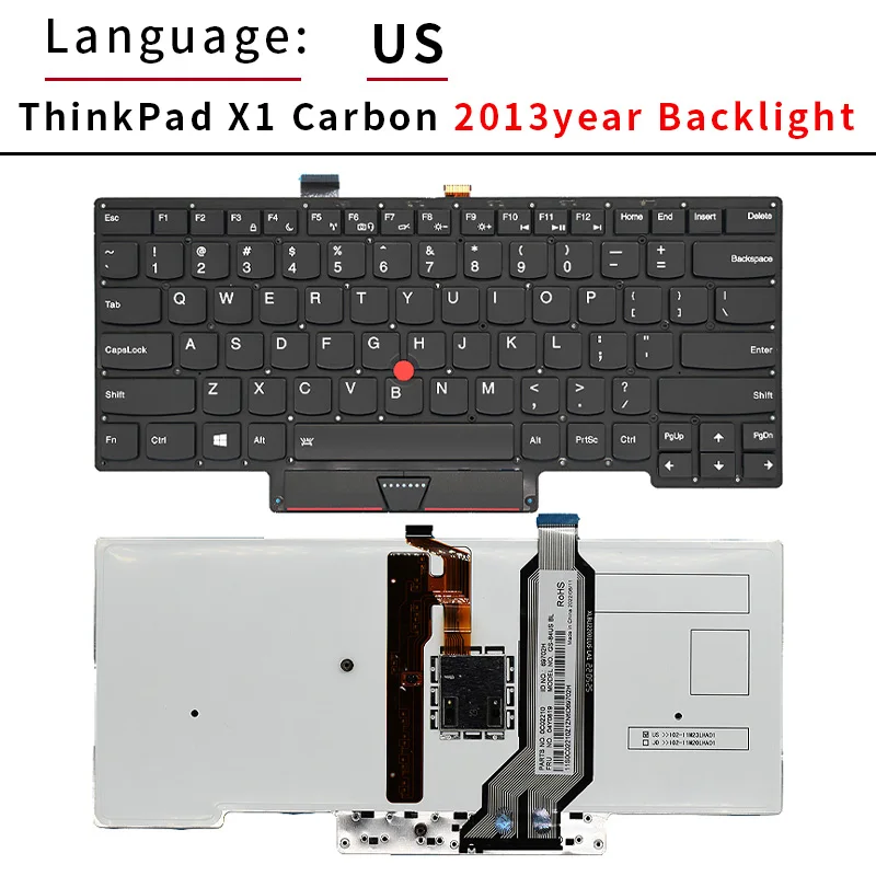 US/RU Keyboard For Lenovo ThinkPad x1 Carbon Gen2/3/4/5/6/7/8/9/10