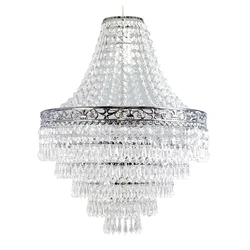 Blenheim 47cm Plastic Large Acrylic Chandelier Shade Easy Fit Pendant Droplets Lamp Shade no Bulb (Without Light Cord Kit)