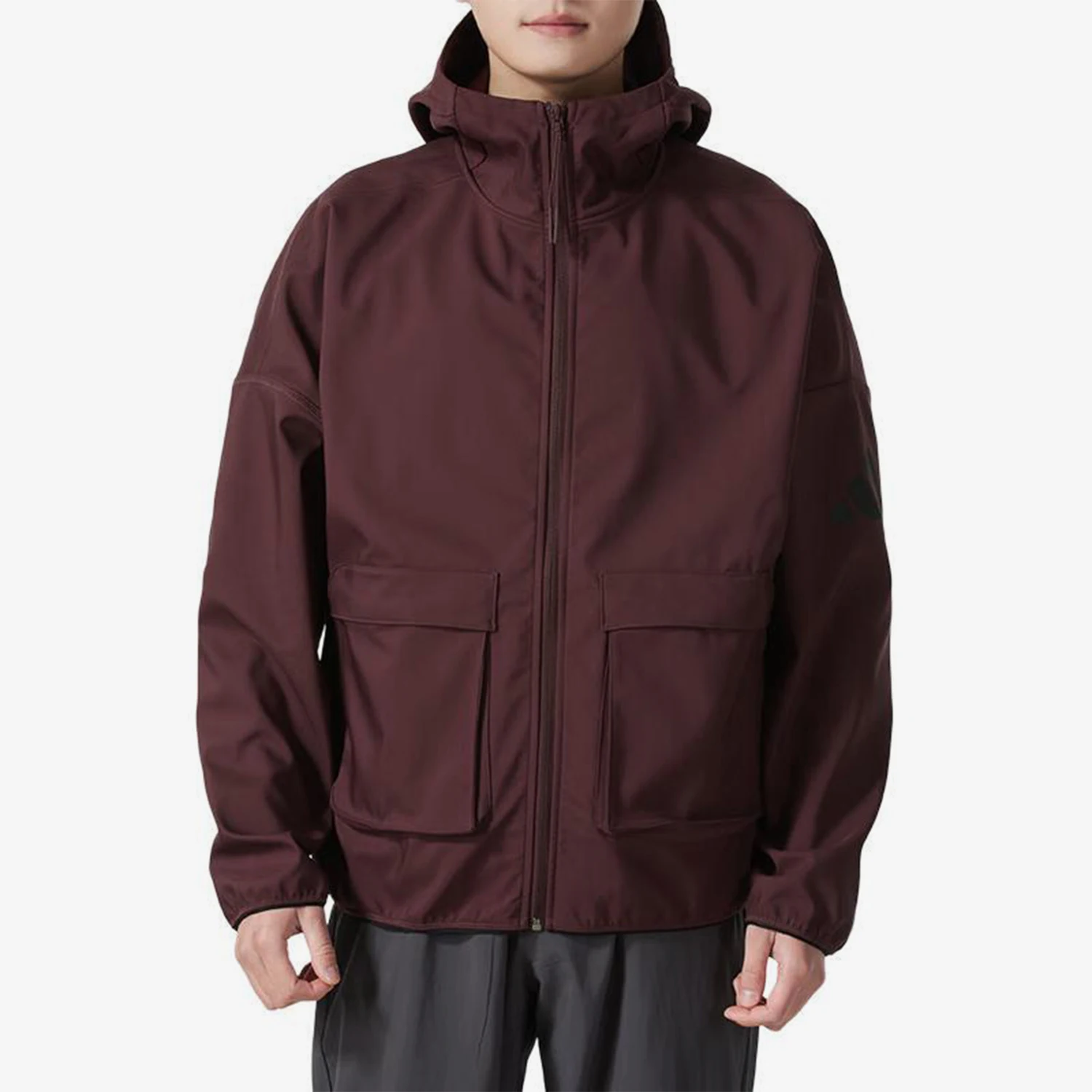 adidas-genuine-spring-new-men's-plush-loose-hooded-jacket-jf3301