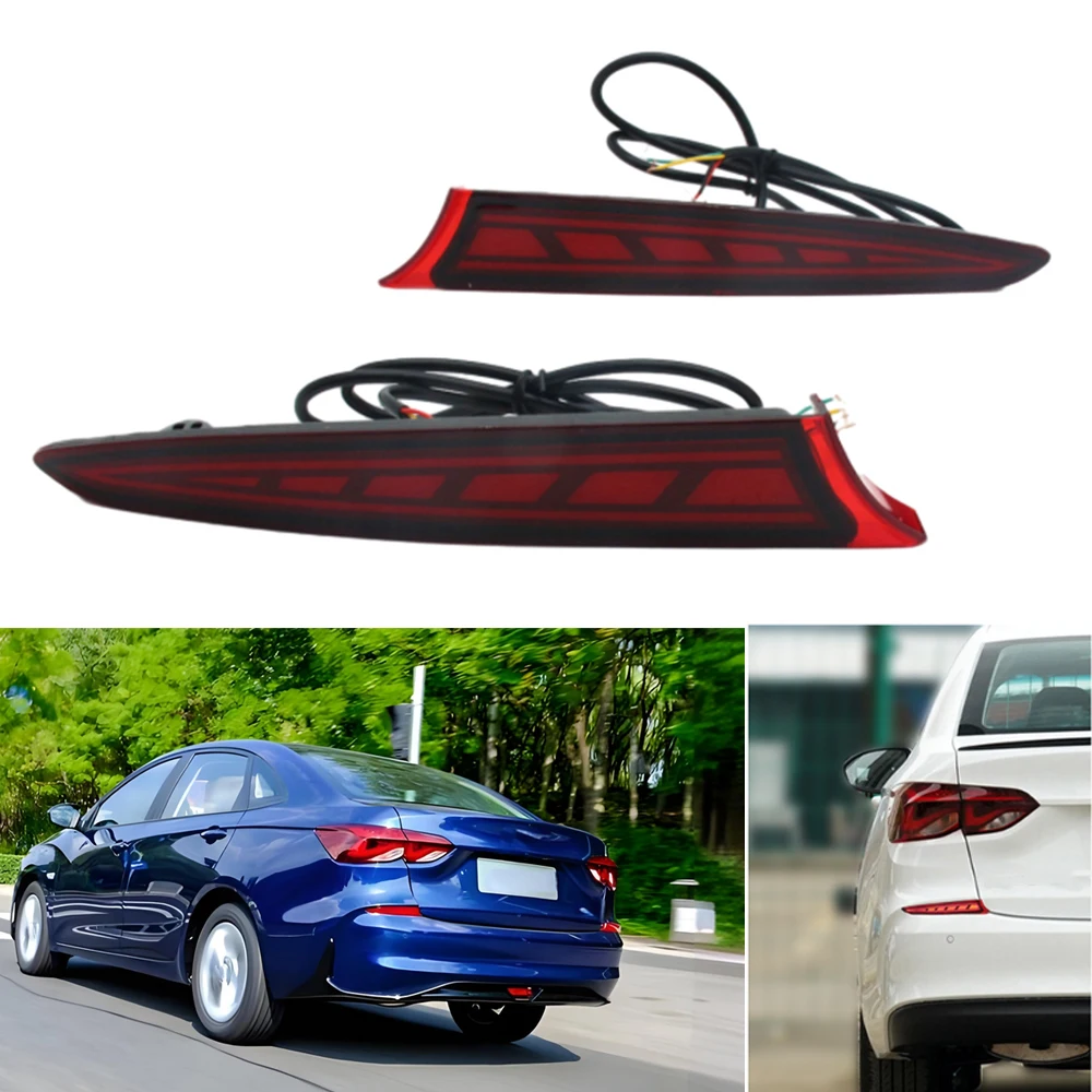 2pcs Car LED Rear Bumper Light  Brake Light, Running Light, Turn Signal Light Fit for Chevrolet Monza 2023 Car Accessories