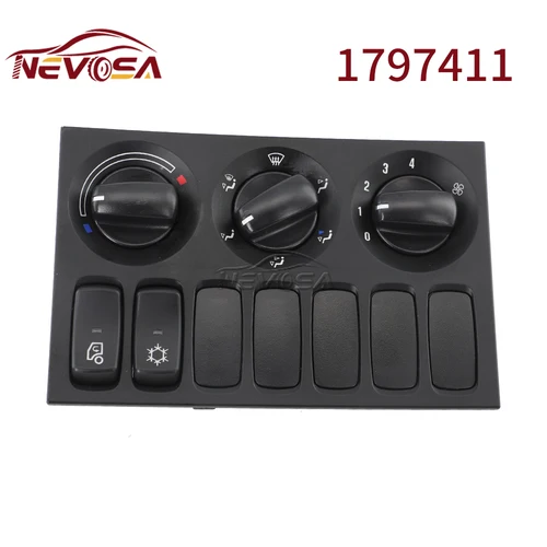 Panel de interruptor para camión, interruptores combinados de Control de calentador de aire acondicionado para Scania P, G, R, t-series 1797411, 24V64781543095