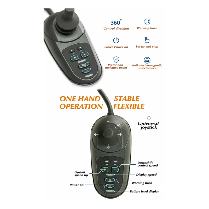 1 szt. Inteligentny uniwersalny kontroler kierunkowskazów do elektrycznego wózka inwalidzkiego, joystick, kontroler 50A