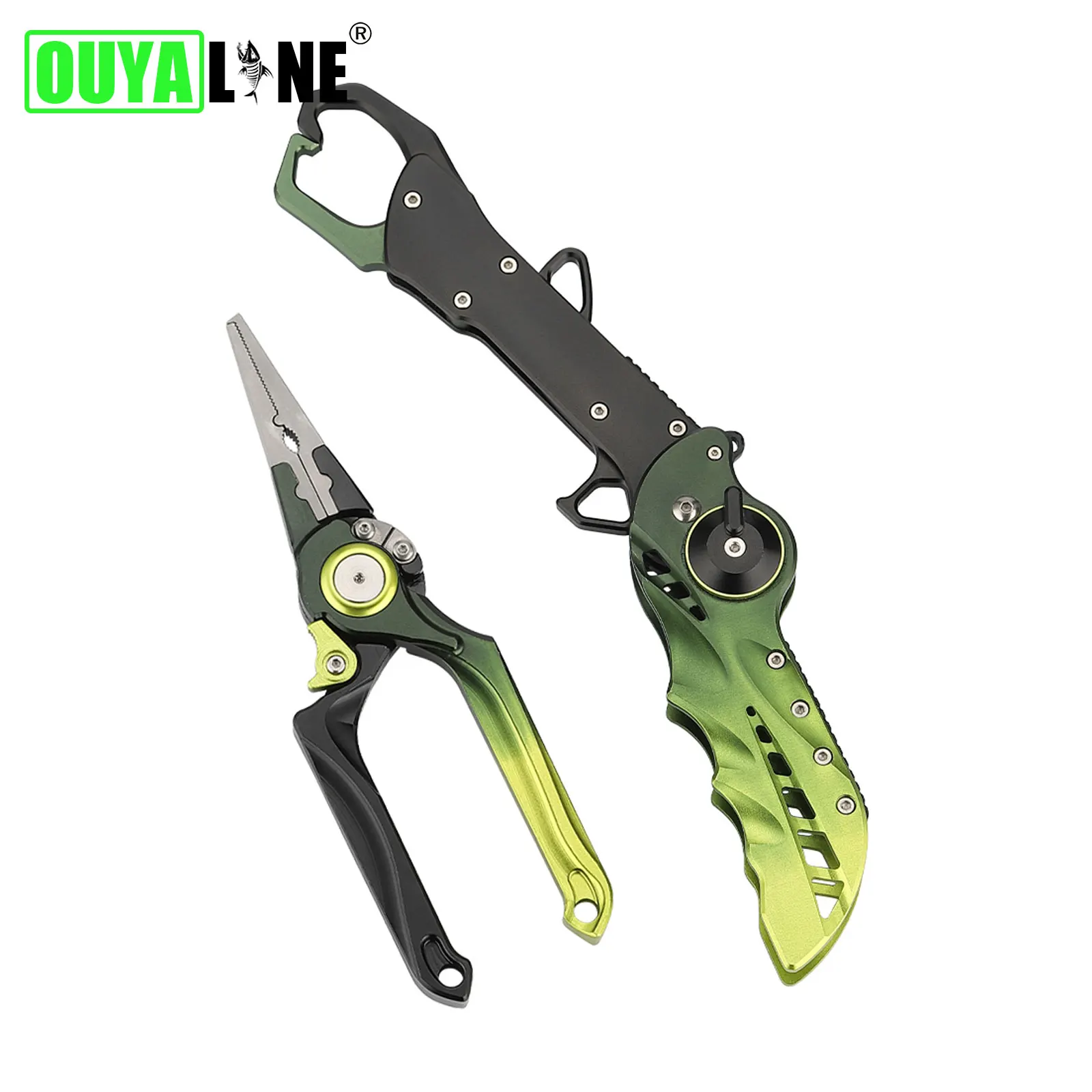 

High Quality Aluminium Fishing Pliers Grips Set Self-Locking Folding Scissors Line Cutter Hooks Remover Fishing Equipments Tools