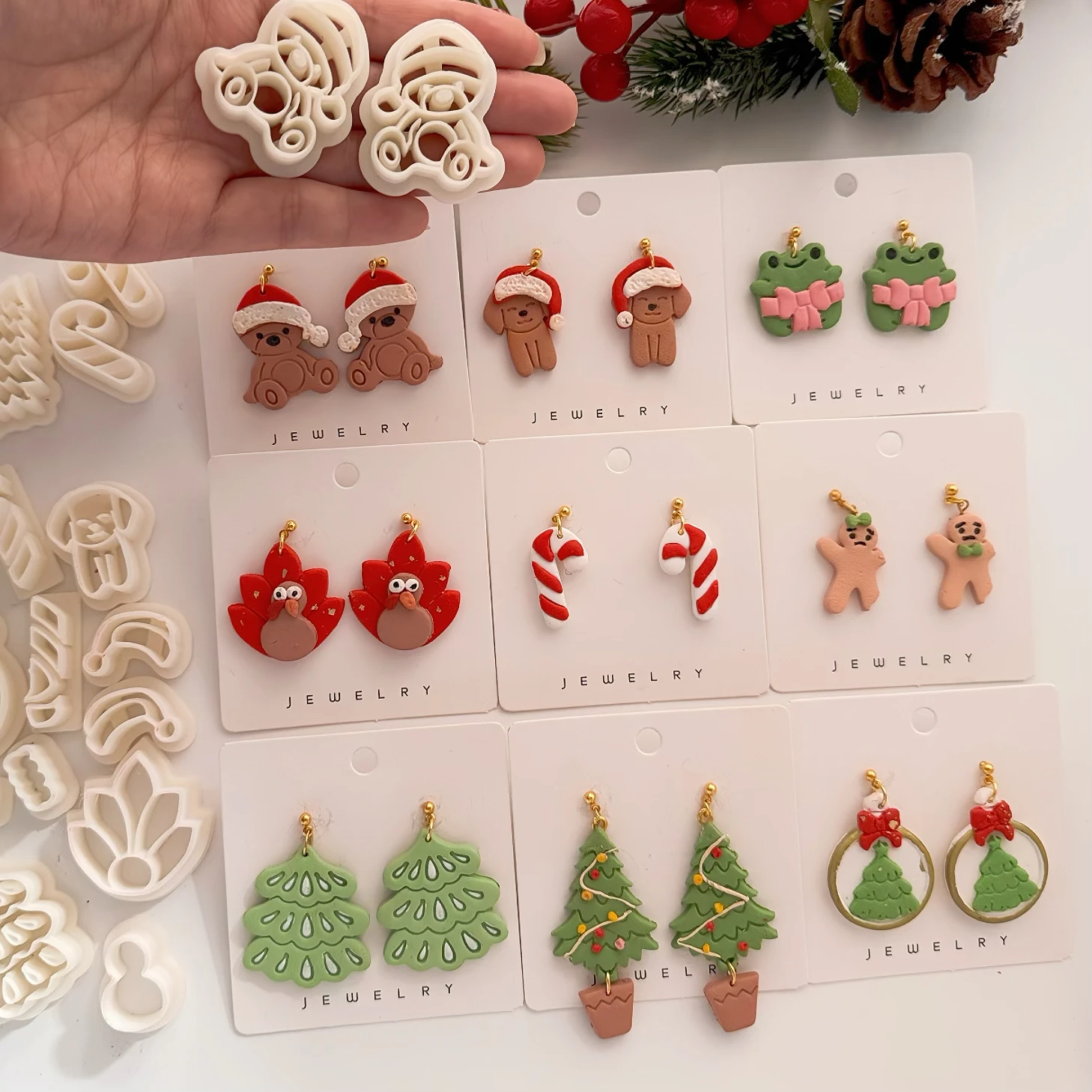 Christmas Series/ Tree/Bear / Frog Polymer Clay Cutter Clay Tool Diy Earring Pendant Jewelry Molding Cutting Mold  Ceramic Tool