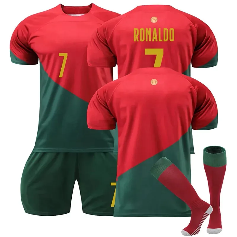 Suit For Children Gifts 22/23 Portugal Home Children's Football Training Suit Set image 2