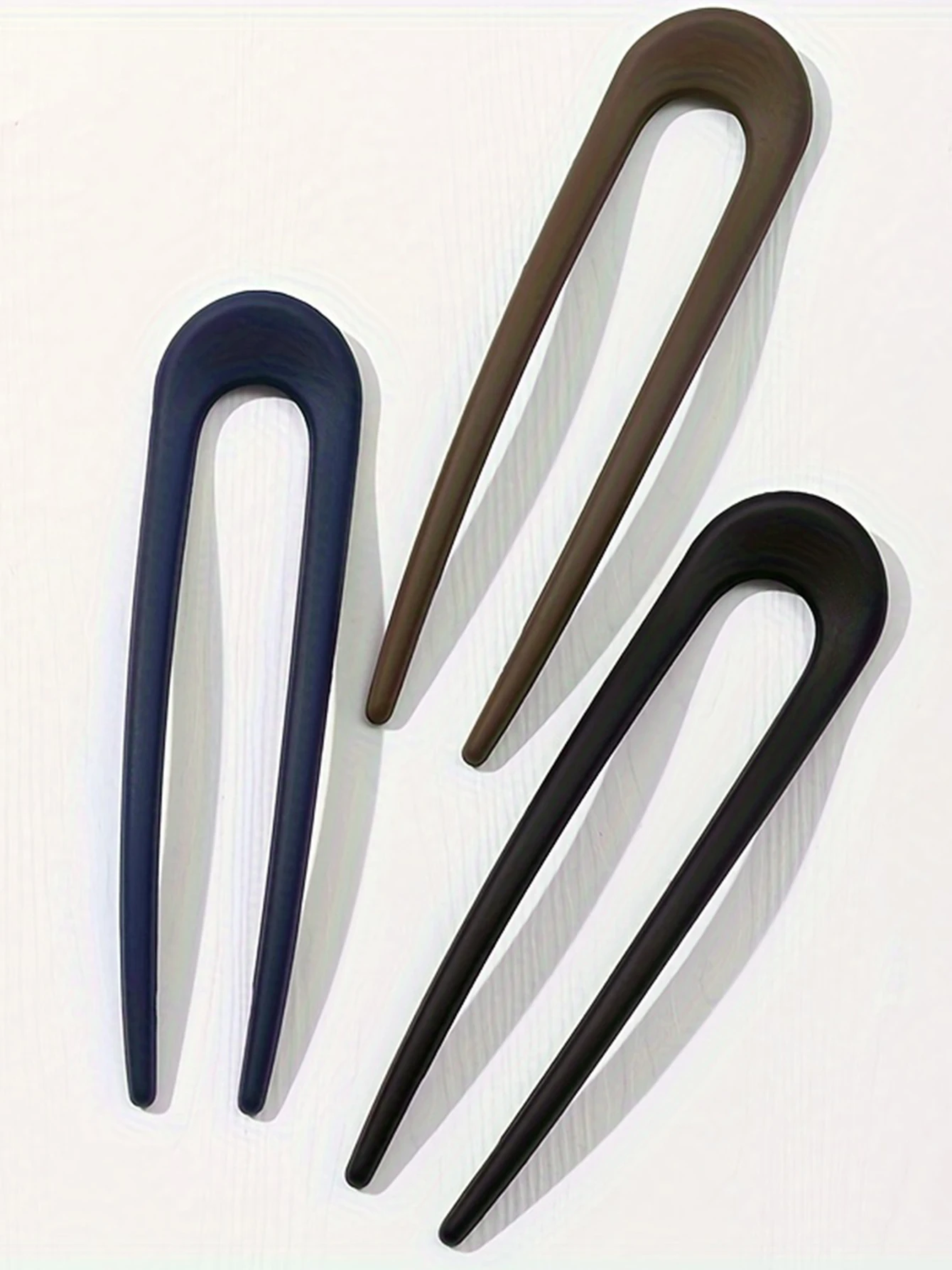 3шт коричневая U-образная заколка для волос однотонного цвета для ежедневного использования для фиксации задней части головы