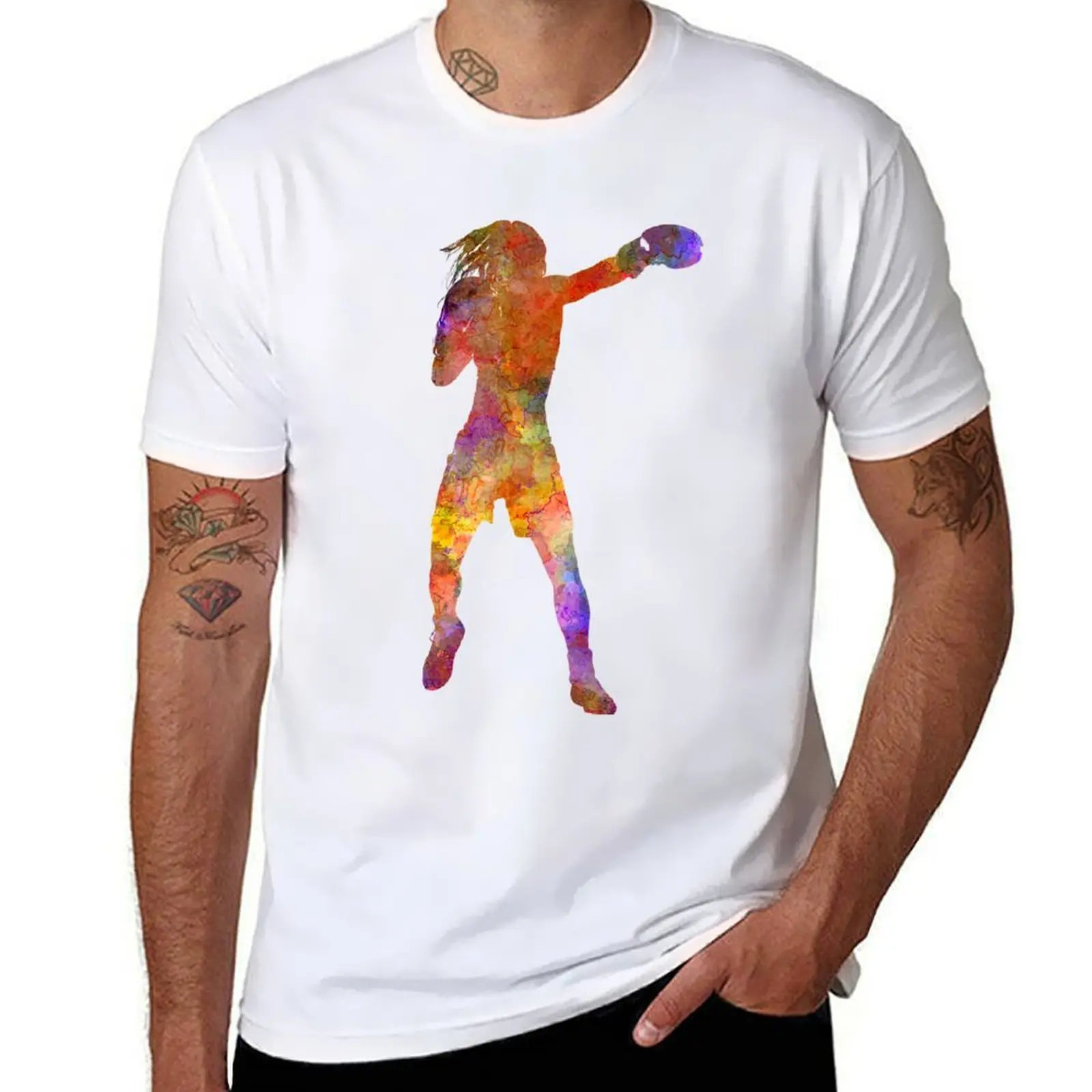 Mujer boxer boxeo kickboxing silueta aislada 03 camiseta camisetas para hombre camisetas gráficas anime camiseta
