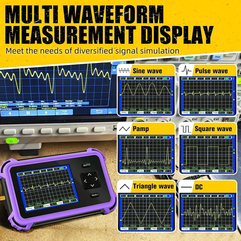2.8Inch TFT Digital Oscilloscope 1Mhz Bandwidth,8.33Msa Sampling Rate Auto/Normal/Single Trigger Mode,Suitable For Home