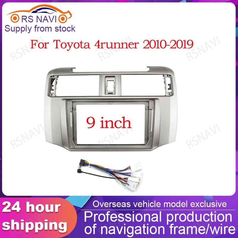 

Car DVD Frame Audio Fitting Adaptor Dash Trim Kits Facia Panel 9 inch For Toyota 4runner 2010-2019 Double Din Radio Player 2 Din